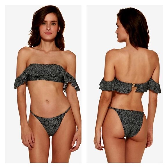 NWT ViX Dion Natalie Ruffle Bandeau Top SMALL and Dion Rafa Bottom X SMALL - Picture 1 of 13